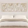 4 Pack Gold Wall Art Decor, Female Flower Face Lover Minimalist DÃ©cor Single Line Art Wall DÃ©cor, Real Metal Wall Art