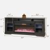 80" TV Stand with Electric Fireplace & Storage – Gray
