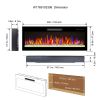 60" Wall Mounted Electric Fireplace with Multi-Color LED Flame