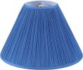 Blue Pleated Empire Lamp Shade – Faux Silk Fabric
