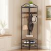 Industrial Corner Hall Tree with Coat Rack & Shoe Storage