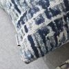Jacquard Decorative Throw Pillow Covers for Couch Set of 2, 18x18 Inches, Navy Blue