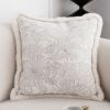 17.7in French Jacquard Woven Pillow Cover â€“ Peony Floral Decorative Throw Pillow Case