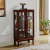 Lighted Curio Cabinet with Glass Doors & Adjustable Shelves