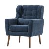 Modern Accent Chair,Chenille Arm Chairs for Living Room,Upholstered Mordern Armchair,Comfy Soft Padded Lounge Chair in Small Space, Bedroom, w/Pillow