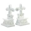 Elegant Fleur-de-Lis Decorative Bookends Set