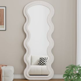 White Wavy Full Length Floor Mirror