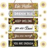 Rustic Sunflower Kitchen Decor Yellow Floral Inspirational Wall Art Hanging Sign Farmhouse Positive Quotes Wood Plaque for Home Living Room Front Door