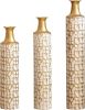 Tall Floor Vase - 3 Sizes (24/28/32 Inch) Gold & White Floral Pattern Decorative Vase for Home Living Room Bedroom Decor