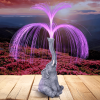 Solar Elephant Fountain Statue with LED Light – Garden Decor