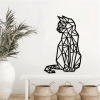 Vintage 3D Geometric Cat Metal Wall Art