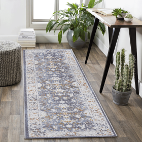 Payas Collection 2X8 Blue / Traditional Runner Rug