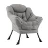 Sherpa Upholstered Accent Chair with Cozy Head Pillow