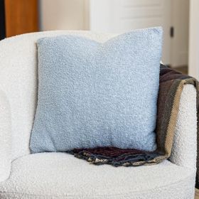 SAMIAH LUXE Blue Teddy Boucle Pillow Covers 20x20 2pcs for Home Living Room Decor,Sherpa Textured Decorative Throw Pillow Covers for Boho Decor