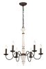 Retro white and Rust Color Chandelier With Light Fixture 6 Light (E12 NO include Bulb) Pendant Light Fixtures for Dining Room, Lobby, Kitchen, Bedroom