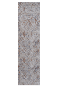 Payas Collection 2X8 Beige / Geometric Runner Rug