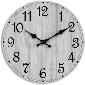 Rustic Farmhouse Wooden Wall Clock – Silent Non-Ticking