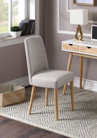 Taylor Gray Fabric Accent Chair with Natural Wood Legs