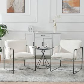 Upholstered Hanging Armchair with Metal Frame and Arm Pocket
