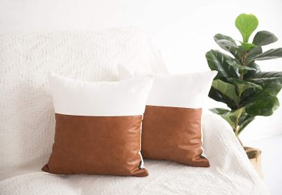Vegan Leather Throw Pillow Cover