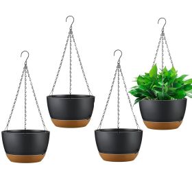 Self-Watering Hanging Planter Pots Set of 4 with Drainage