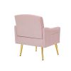 PINK velvet armchair with metal legs