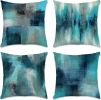 Turquoise Pillow Covers 18x18 Set of 4, Decorative Outdoor Modern Blue Teal Throw Pillow Covers