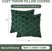 St. Patrick's Day Shamrock Green Pillow Covers 18x18 Inch Set of 2, Soft Plush Faux Wool Throw Pillow Covers