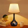 Set of 2 3-Way Dimmable Bedside Lamps – Black