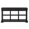 Retro Console Sofa Table with Storage & 3 Drawers