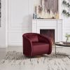 Swivel Accent Chair, 360-degree Swivel Barrel Chair with Velvet Fabric Upholstery, Comfy Pumpkin-Shaped Swivel Chair for Living Room, Bedroom