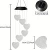 Solar Heart Wind Chimes with Color Changing LED Lights