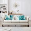 Turquoise Marble Throw Pillow Covers 18x18 Inch Set of 4 Two-Sided Teal Gold Abstract Art Modern Decorative Pillows Case Soft Velvet Outdoor Cushion C