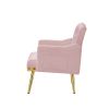 PINK velvet armchair with metal legs