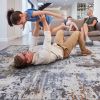 PAYAS Collection 8X10 Ivory / Blue / Abstract Area Rug