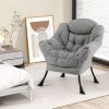 Sherpa Upholstered Accent Chair with Cozy Head Pillow