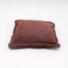 Stonewashed Linen Throw Pillow with Handworked Edges & Fringe -22X22"