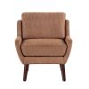 Orange Chenille Accent Chair with Solid Wood Legs