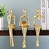 Resin Thinker Statues Decor, 3pcs Abstract Sitting Sculptures, Bookshelf Desk Figurines, Home Office Living Room Shelf Accents