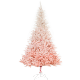 6ft Unlit Spruce Artificial Christmas Tree With Realistic Branches And 800 Tips, Pink (Color: Pink)