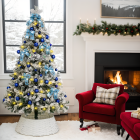 180cm New Christmas Tree, Equipped With Three Different Accessory Packs In Gold, Red, And Blue. It's On Off-season Promotion (Option: 180cm-Blue)