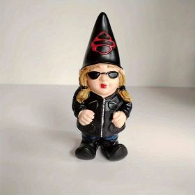 Biker Gnome Garden Statue Decor (Color: Halley Female)