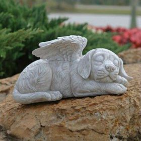 Angel Pet Memorial Garden Statue for Dog & Cat (Color: Angel Dog)