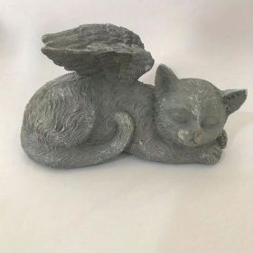 Angel Pet Memorial Garden Statue for Dog & Cat (Color: Gray Angel M)