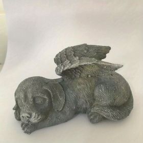 Angel Pet Memorial Garden Statue for Dog & Cat (Color: Gray Angel Dog)