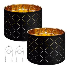 VEVOR Drum Lamp Shade 2 Set, 13 in Top x 13 in Bottom x 10 in High, Medium Drum Lampshade with Harp (Default: Default)