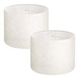 VEVOR Drum Lamp Shade 2 Set, 13 in Top x 13 in Bottom x 10 in High, Medium Drum Linen Lampshade (Default: Default)