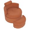 360Â° Swivel Accent Chair with Half Moon Storage Ottoman