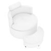 360Â° Swivel Accent Chair with Half Moon Storage Ottoman