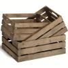 3pcs Collection of Three Sizable Wooden Decorative Storage Boxes, Nesting Crates Ideal for Rustic Displays